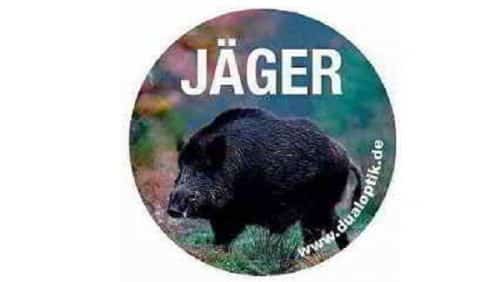 Aufkleber-Jaeger-Wildschwein