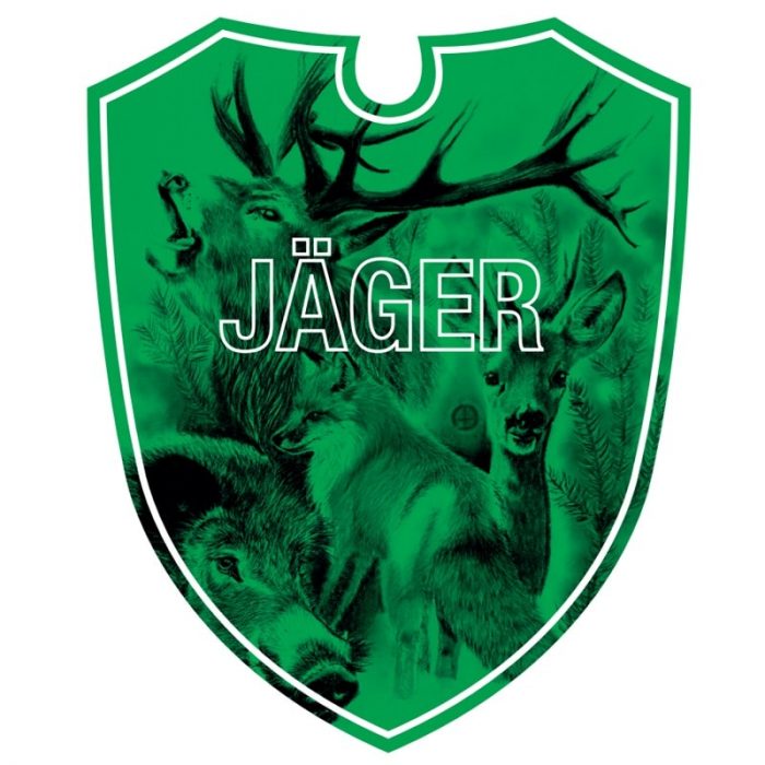 Znak samochodowy Jaeger zielony